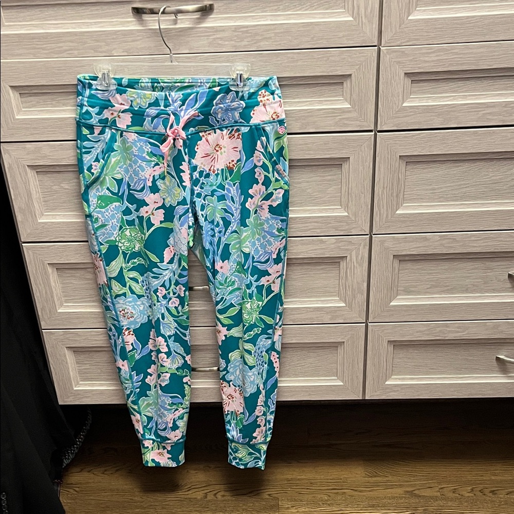 Lilly Pulitzer Floral Leggings - Blue and Pink